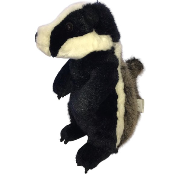 GUND Stuffed Animal Soft Plush Toy Black Honey Badger White Face.  Small. - Picture 1 of 6